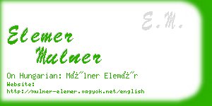 elemer mulner business card